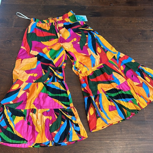 True Destinations Resort Wear Flare Pants Beach Coverup New - Picture 2 of 2